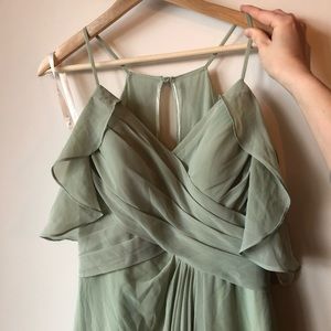 Azazie Dakota Sage Green Formal Dress